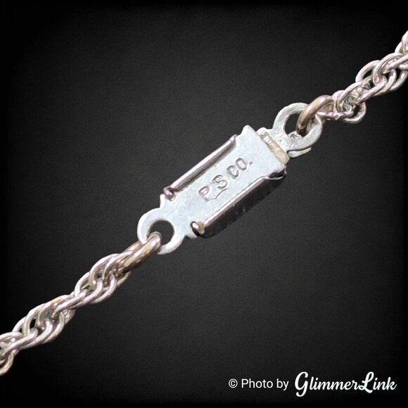 Art Deco P.S. Co. Rhodium Plated Filigree Necklace – 1930s Floral Links 19" - Picture 10 of 14